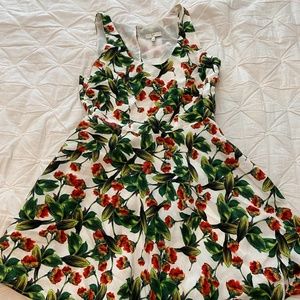 Joie Mare Linen Floral Flare Dress XS